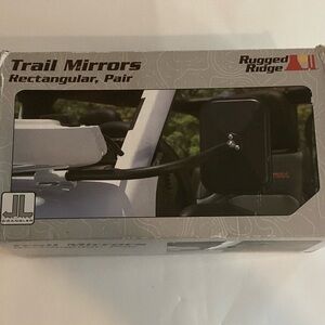Rugged Ridge Round Trail Mirrors Pair JL Wrangler Door Off Mirrors New Open Box